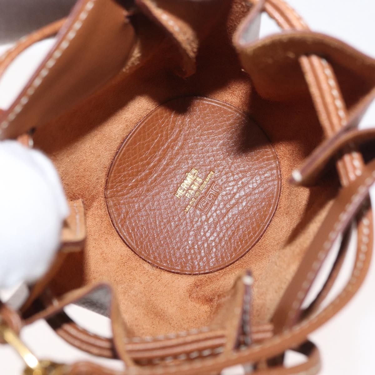 Hermes Vespa Pouch Leather, Brown, Leather, Clutch