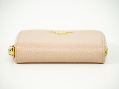 Prada Saffiano Coin Purse Leather, PINK, LEATHER, Wallets