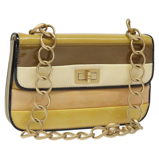 Chanel Chain Shoulder Bag Patent leather, GOLD, PATENT_LEATHER, Shoulder bag