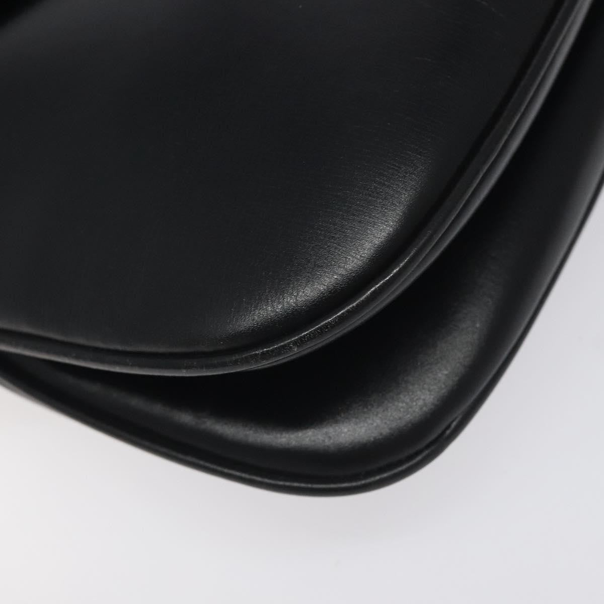 Gucci Vintage Flap Shoulder Bag Leather, BLACK, LEATHER, Shoulder bag