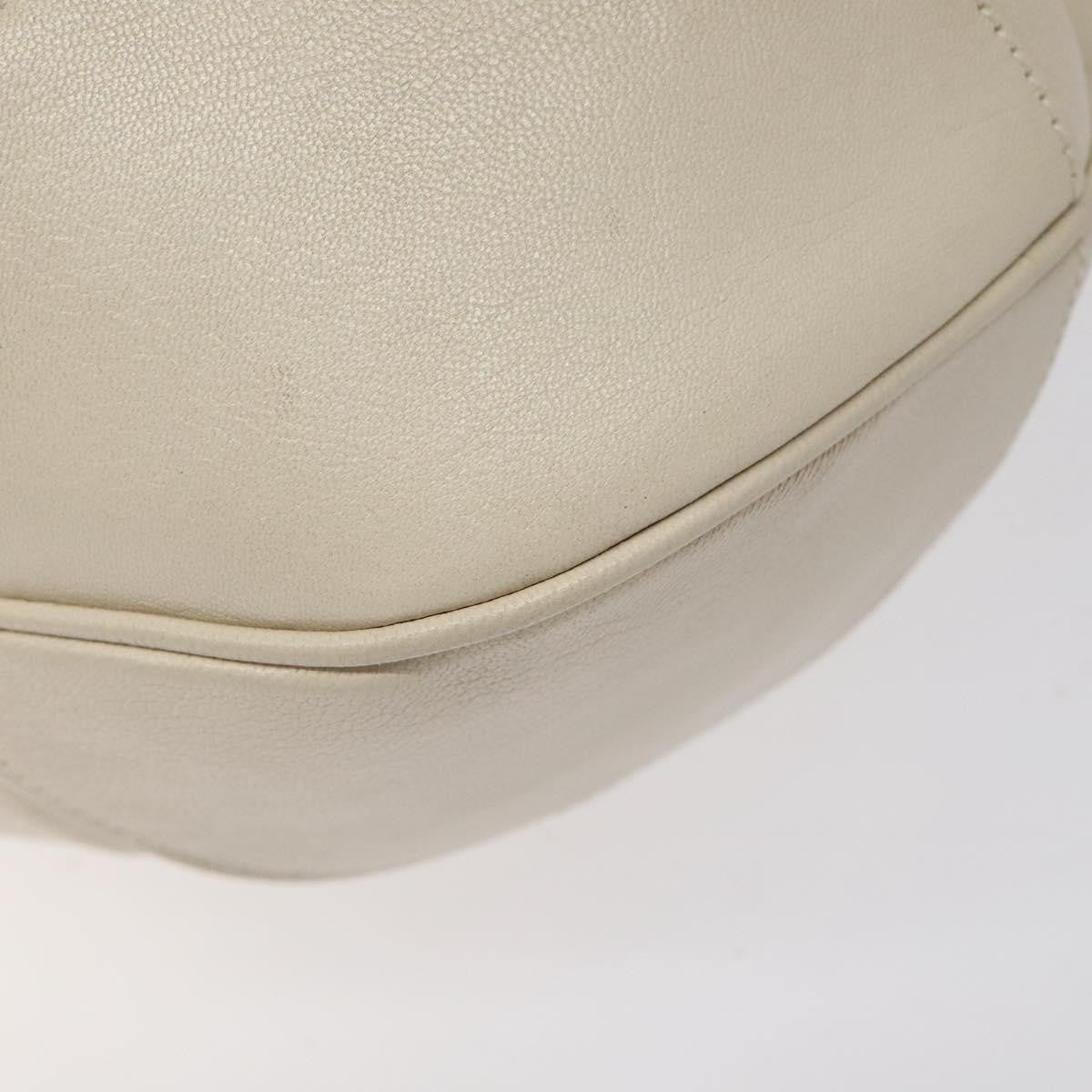 Salvatore Ferragamo Gancini Shoulder Bag Leather, WHITE, LEATHER, Shoulder bag