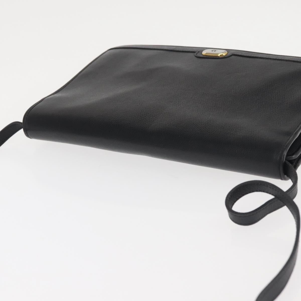 Christian Dior Vintage Full Flap Bag Leather, BLACK, LEATHER, Shoulder bag