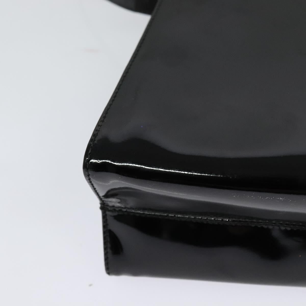 Salvatore Ferragamo Vintage Vara Bow Top Handle Bag Patent Leather, BLACK, PATENT_LEATHER, Handbag