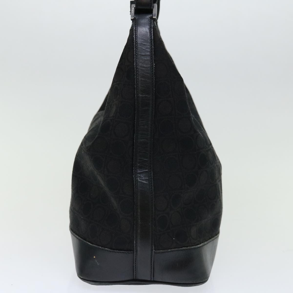 Salvatore Ferragamo Vintage Shoulder Bag Canvas, BLACK, CANVAS, Shoulder bag