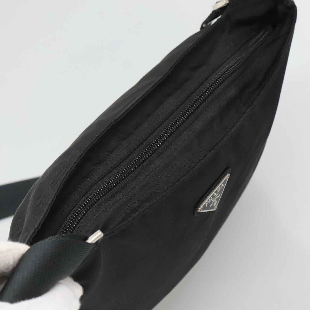 Prada Flat Messenger Bag Tessuto, BLACK, NYLON, Shoulder bag