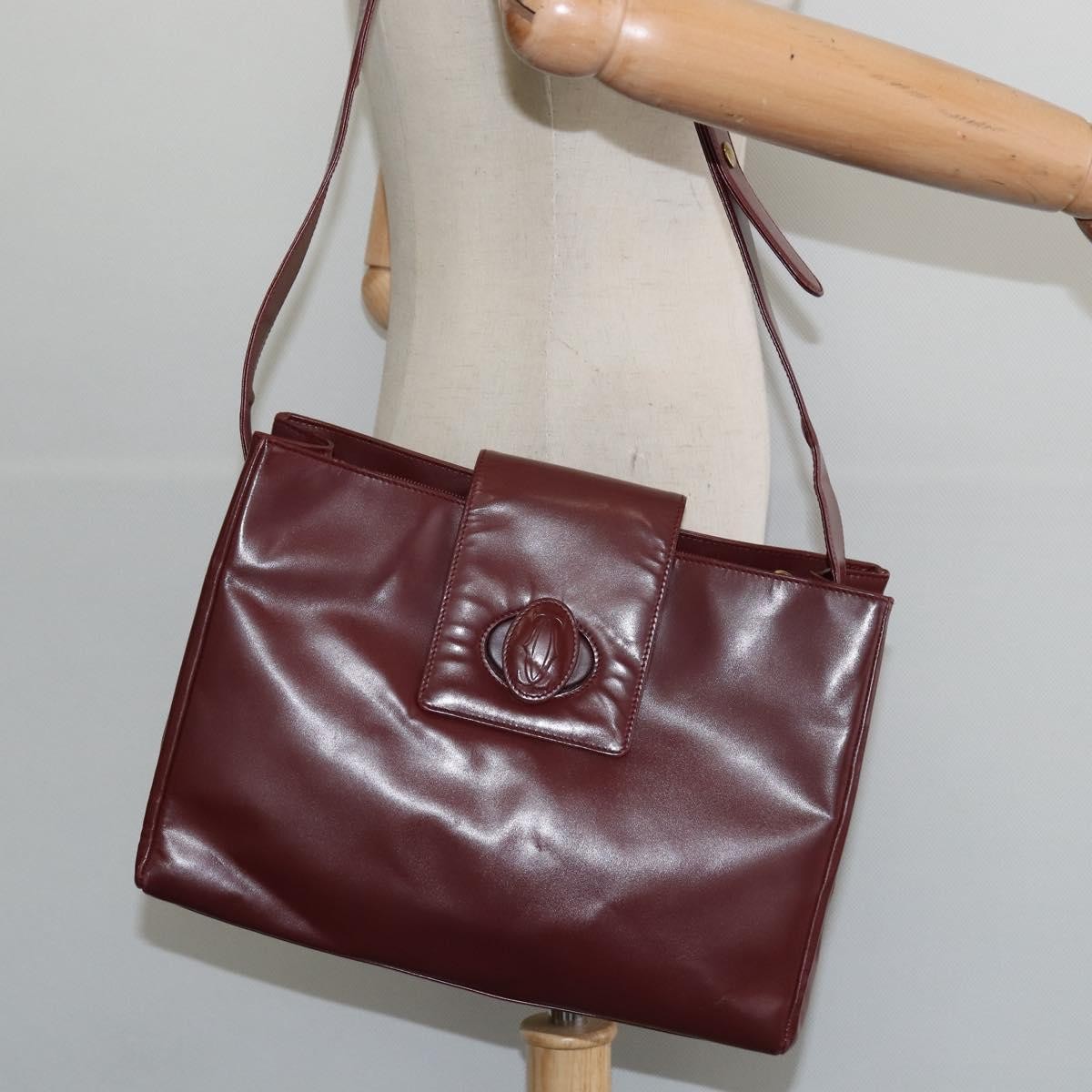 cartier Must de Cartier Shoulder Bag Leather, BURGUNDY, LEATHER, Shoulder bag