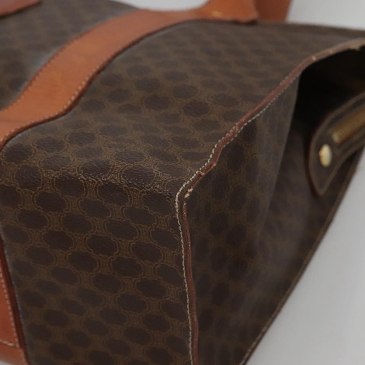 Celine Vintage Macadam Shopper Tote Coated Canvas, BROWN, CANVAS, Tote bag