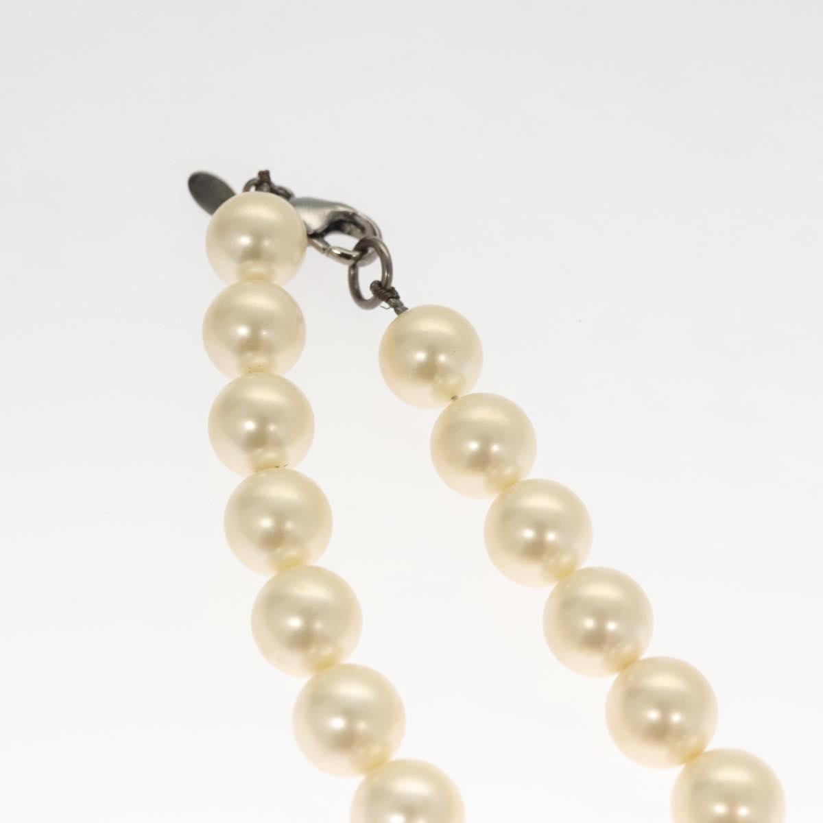 Chanel CC Pearl Necklace Faux Pearls and Metal, WHITE, METAL, Necklace