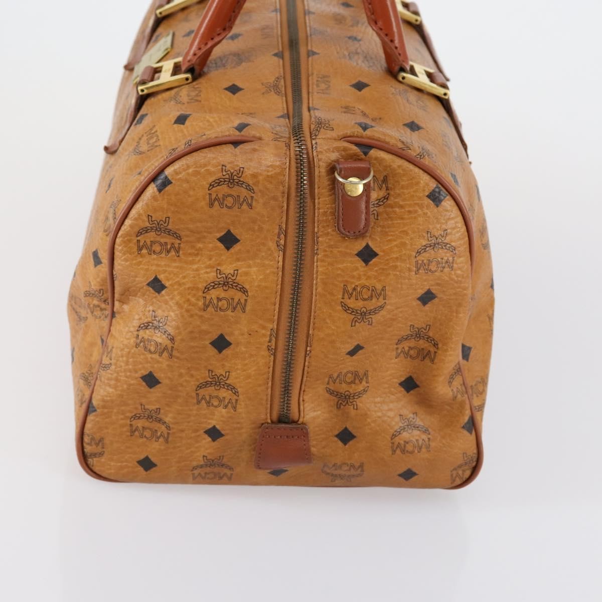 MCM Vicetos travel bag logogram boston, BROWN, CANVAS, Travel bag