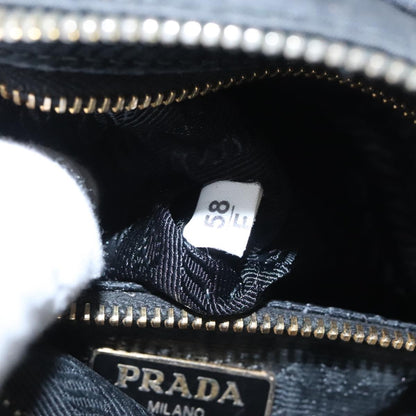 Prada Wristlet Zip Pouch Tessuto, BLACK, NYLON, Clutche & pouche