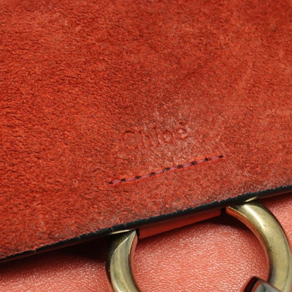 Chloe Faye Shoulder Bag Leather and Suede, Red, Leather, Shoulder Bag