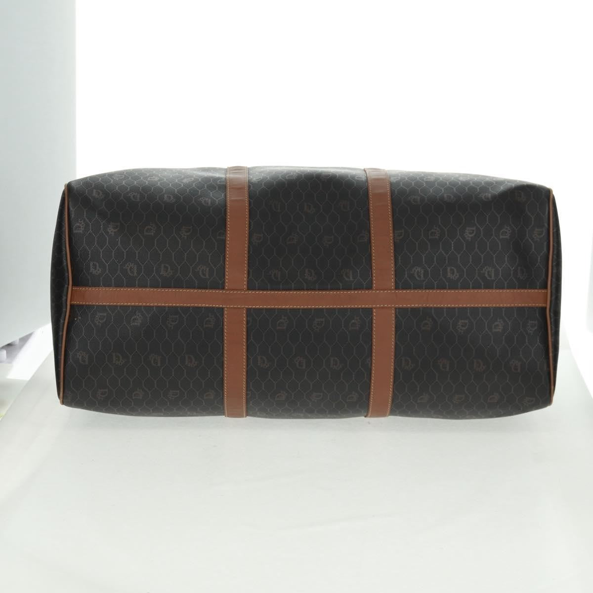 Christian Dior Vintage Honeycomb Boston bag Canvas and Leather, BLACK, CANVAS, Travel bag