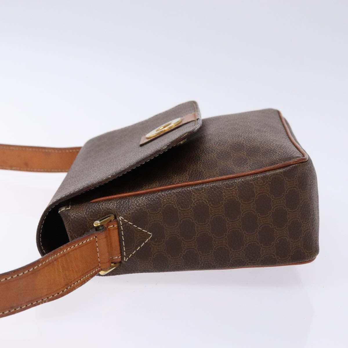 Celine Macadam Shoulder Bag PVC Leather, BROWN, CANVAS, Shoulder bag