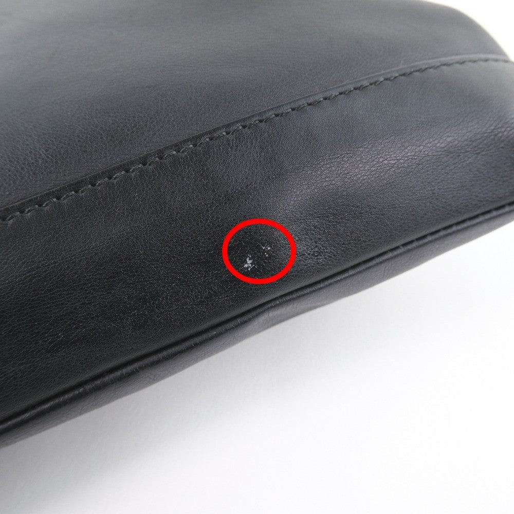 Balenciaga Navy Zip Pouch Leather, BLACK, LEATHER, Clutche & pouche