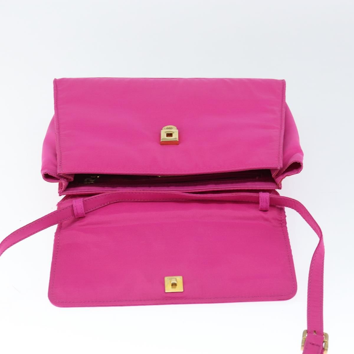 Fendi Top Handle Flap Bag Nylon, PINK, NYLON, Handbag