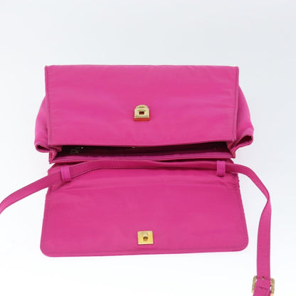 Fendi Top Handle Flap Bag Nylon, PINK, NYLON, Handbag