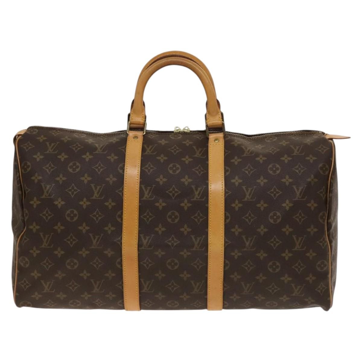 Louis Vuitton Keepall Bag Monogram Canvas, BROWN, CANVAS, Travel bag