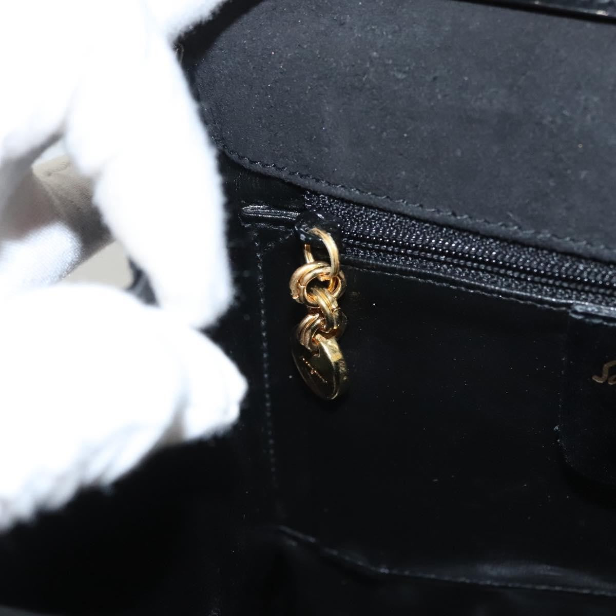 Salvatore Ferragamo Vintage Handbag Patent leather, BLACK, LEATHER, Handbag