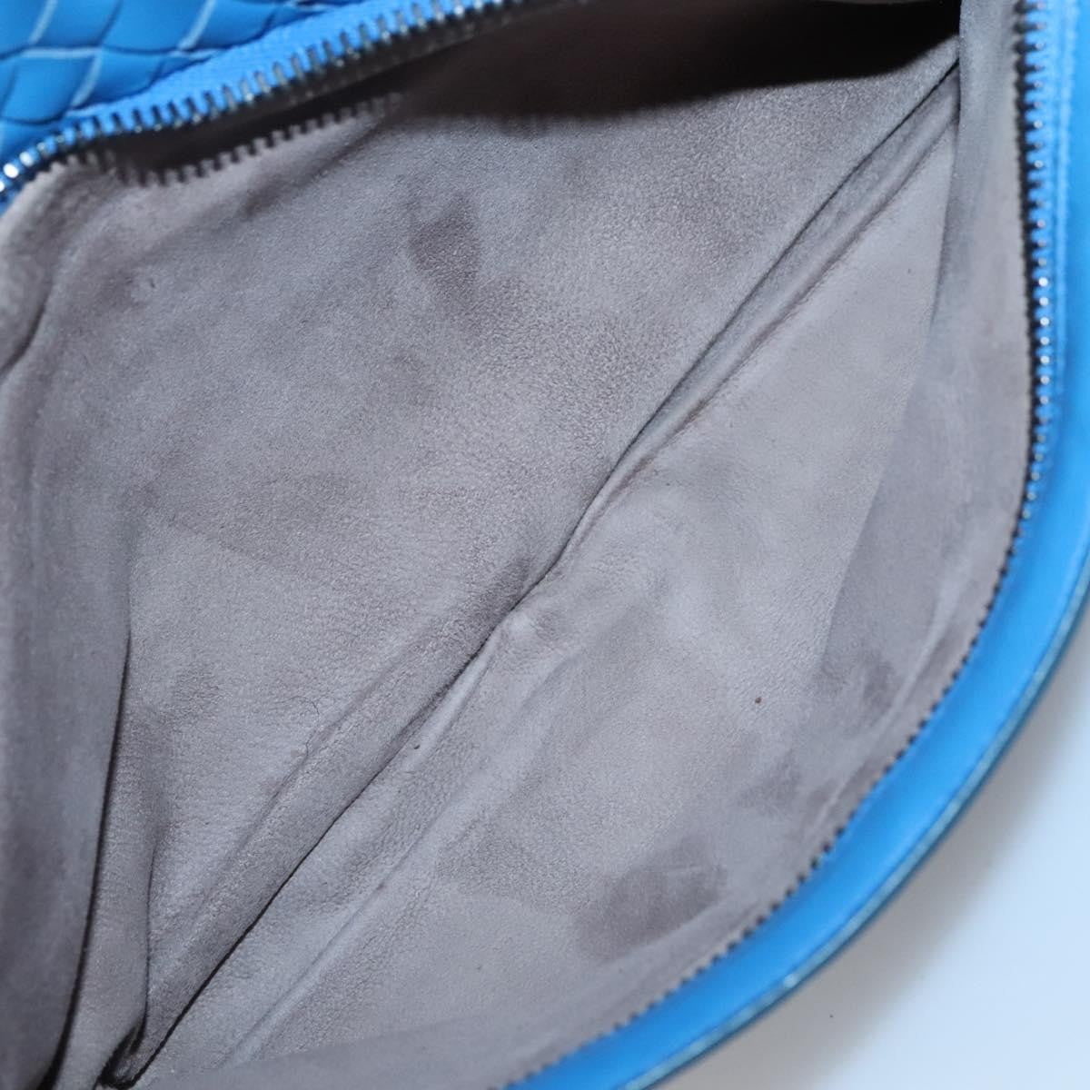 Bottega Veneta Belted Zip Chain Tote Intrecciato Nappa with Snakeskin, BLUE, LEATHER, Tote bag