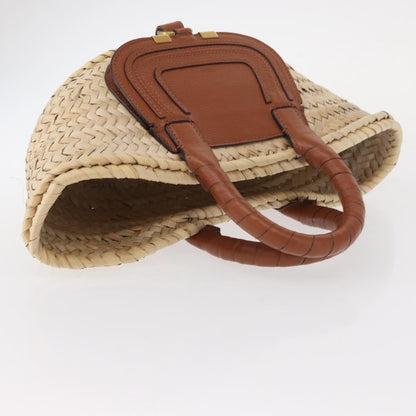 Chloe Marcie Basket Bag Raffia and Leather, BEIGE, WICKER, Handbag
