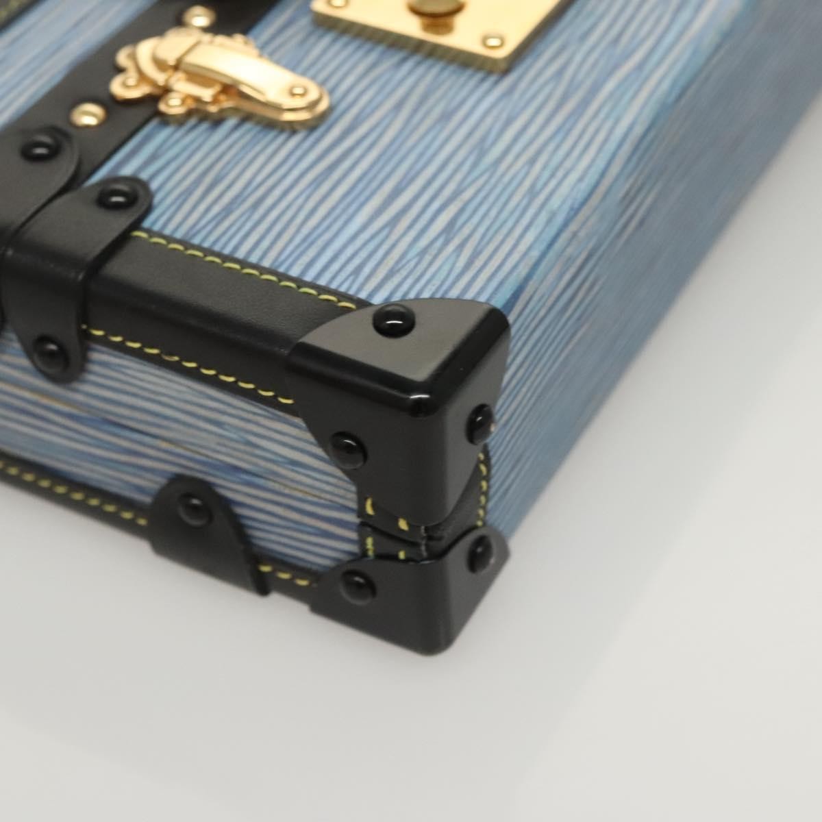 Louis Vuitton Petite Malle Handbag Epi Leather, BLUE, LEATHER, Handbag