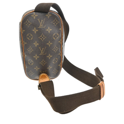 Louis Vuitton Pochette Gange Monogram Canvas, BROWN, CANVAS, Clutche & pouche