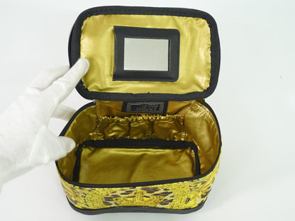 Versace Vanity Hand Bag Canvas and Leather, YELLOW, PVC, Handbag