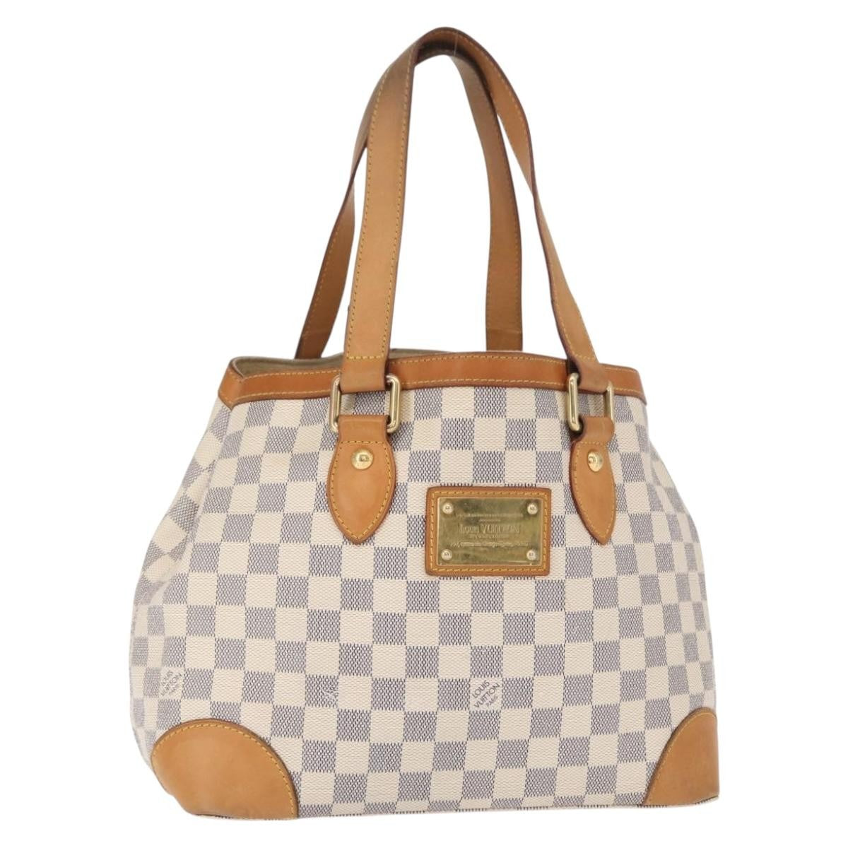 Louis Vuitton Hampstead Handbag Damier, WHITE, CANVAS, Tote bag