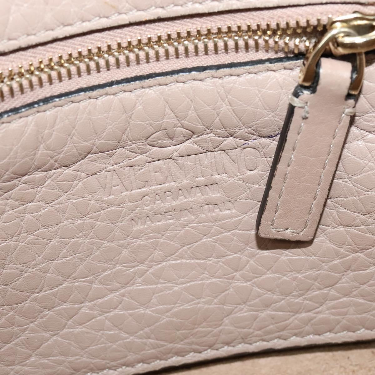 Valentino Garavani Rockstud Tote Pebbled Leather, BEIGE, LEATHER, Tote bag