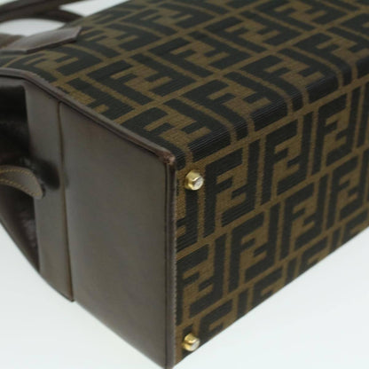 Fendi Vintage Top Handle Lock Box Bag Zucca Canvas, BROWN, CANVAS, Handbag