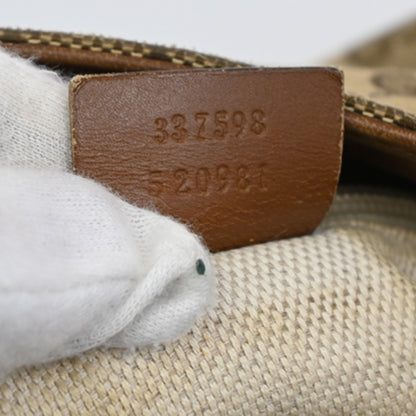 Gucci Web Loop Shoulder Bag GG Canvas, BROWN, CANVAS, Shoulder bag