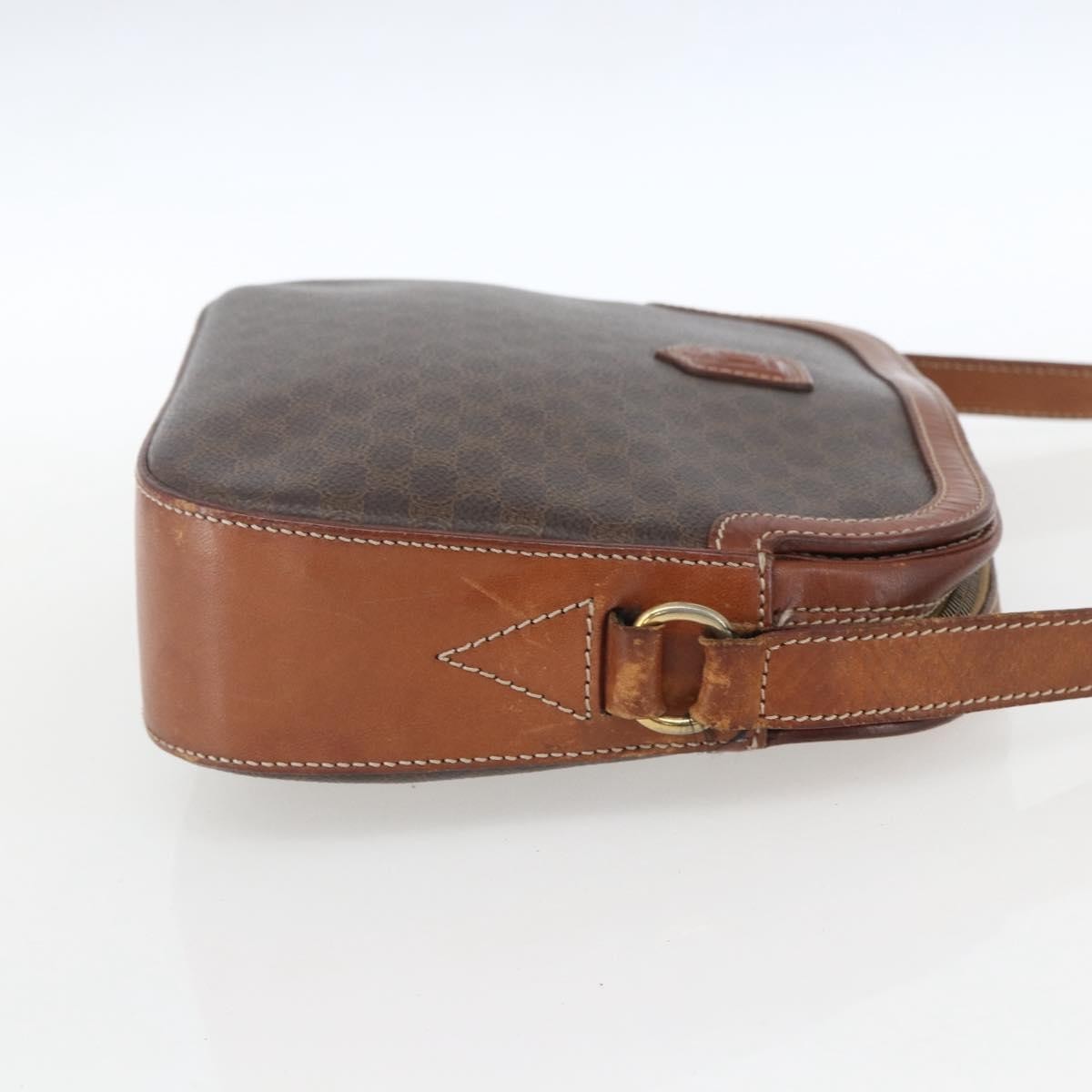 Celine Vintage Macadam Shoulder Bag Canvas and Leather, BROWN, CANVAS, Shoulder bag