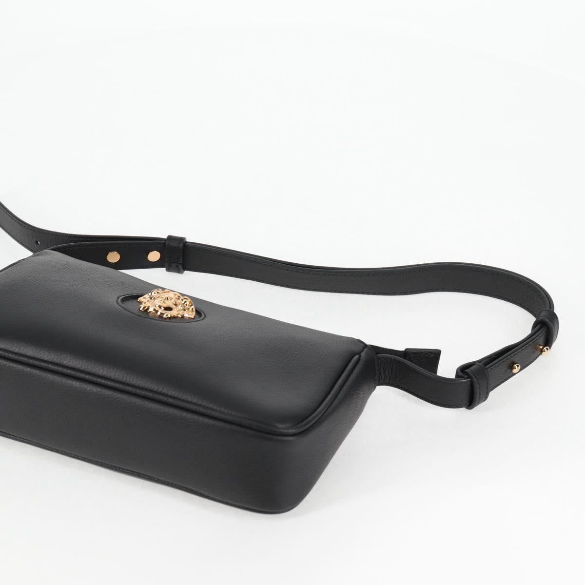 Versace Medusa Shoulder Bag Leather, BLACK, LEATHER, Shoulder bag