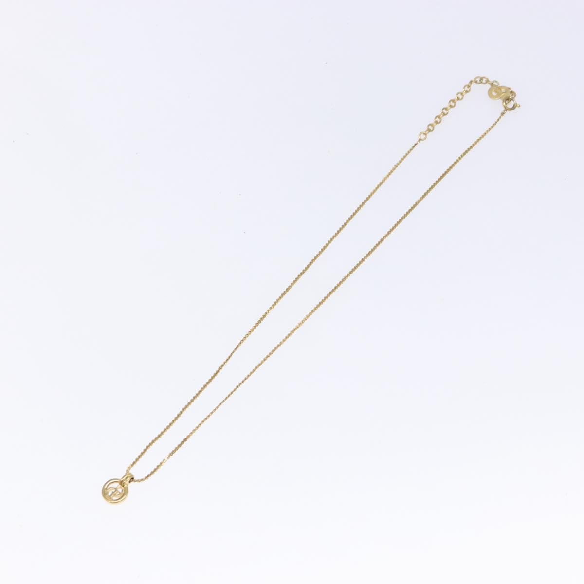 Christian Dior CD Round Pendant Necklace Metal, GOLD, METAL, Necklace