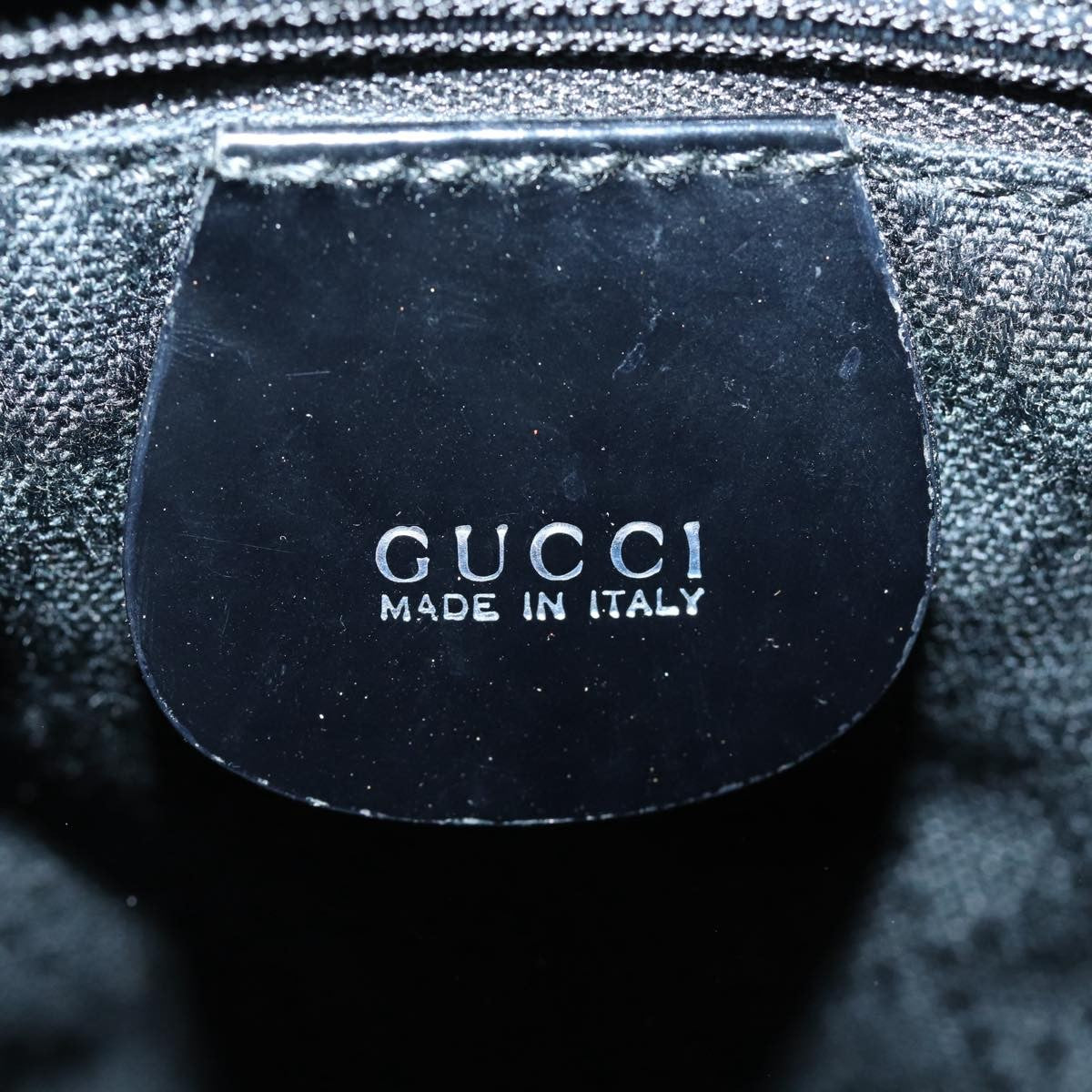 Gucci Vintage Bamboo Handle Tote Canvas, BLACK, CANVAS, Tote bag