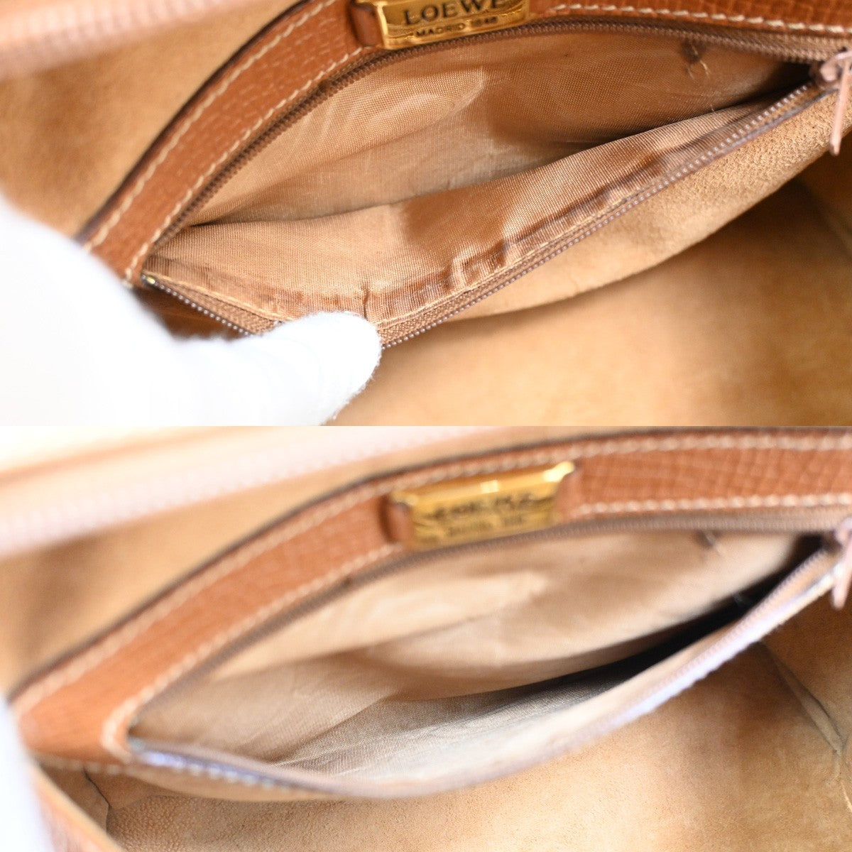 Loewe Turn Lock Leather, BROWN, LEATHER, Handbag