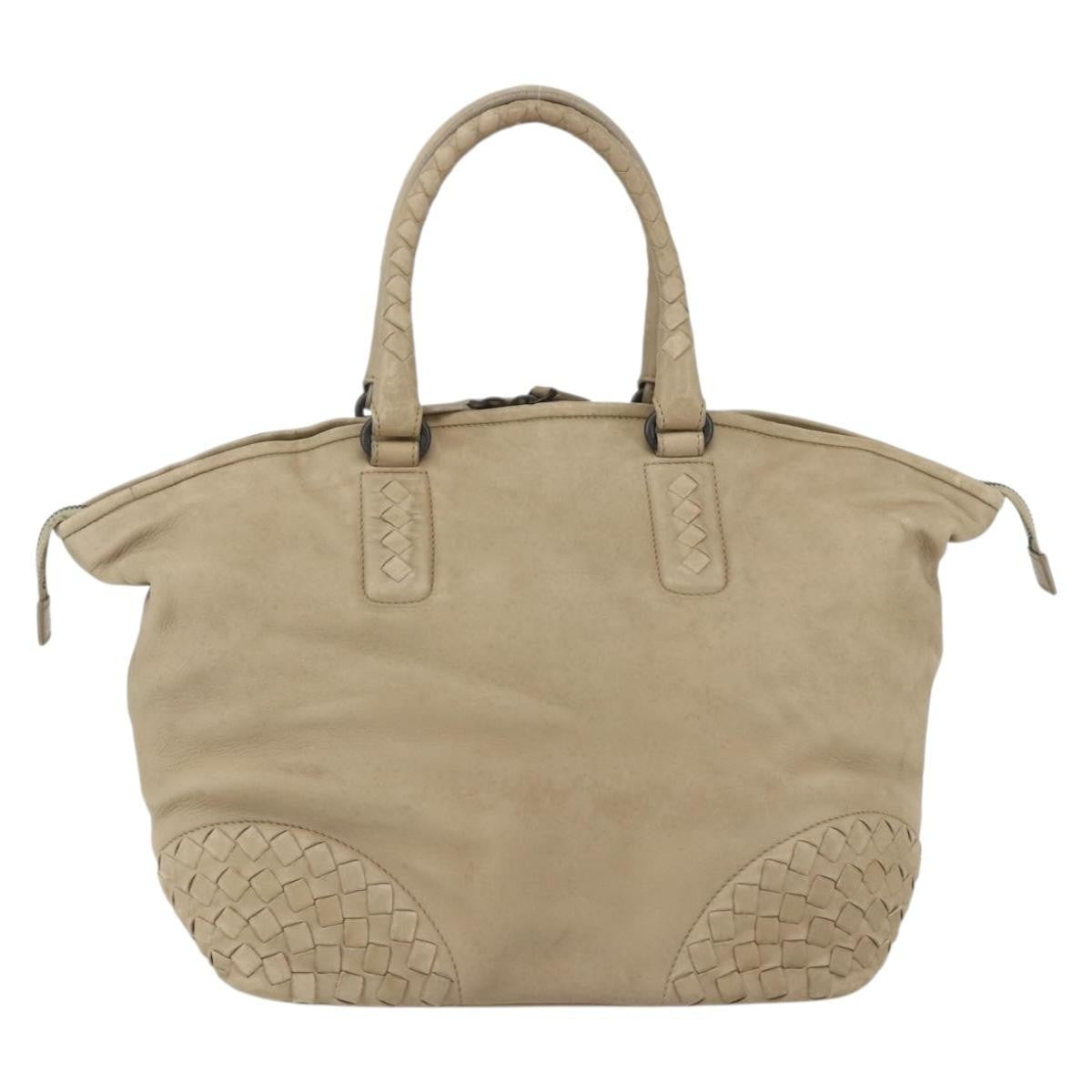 Bottega Veneta Intrecciato Handbag Leather, BEIGE, LEATHER, Handbag