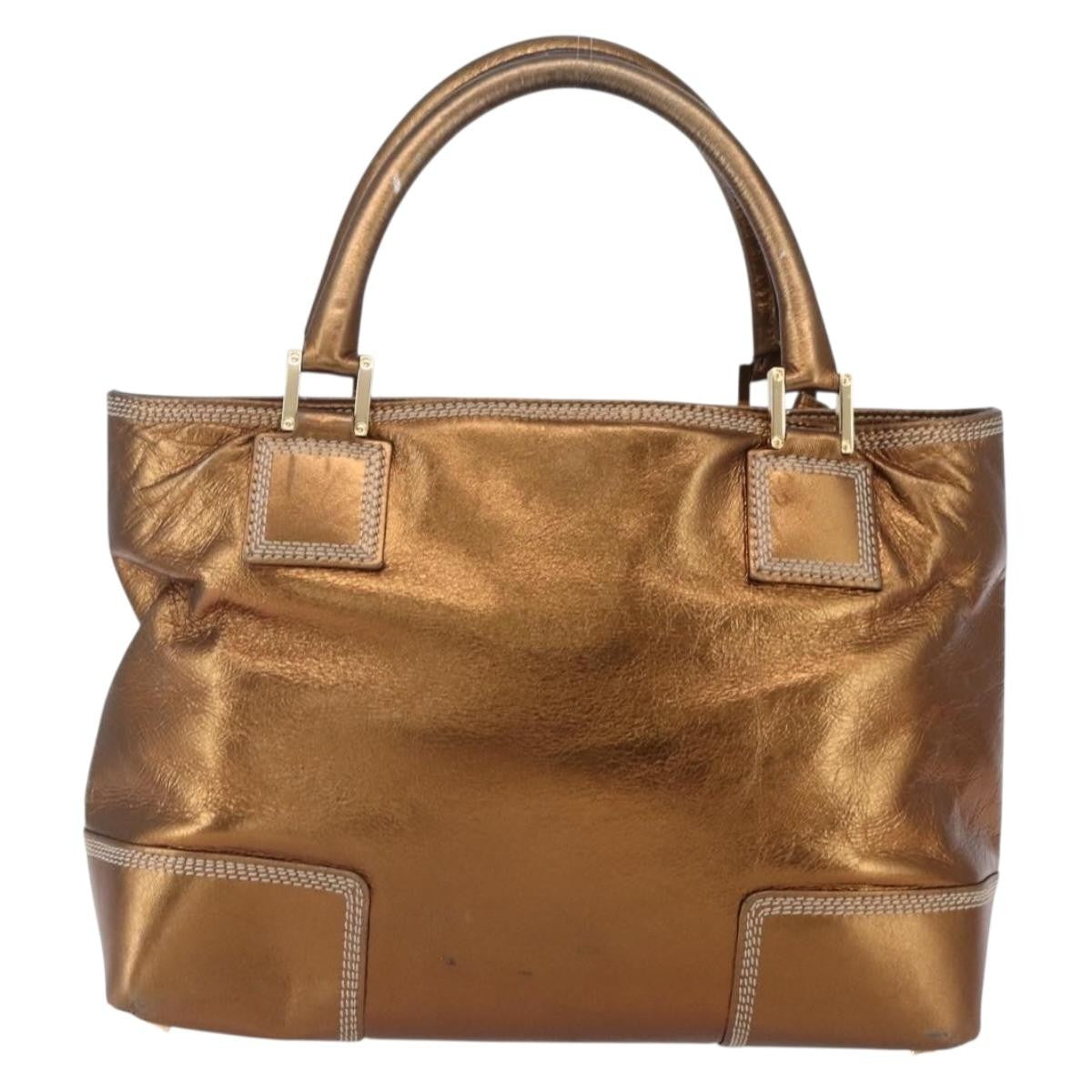 Loewe Vintage Anagram Tote Leather, METALLIC, LEATHER, Tote bag