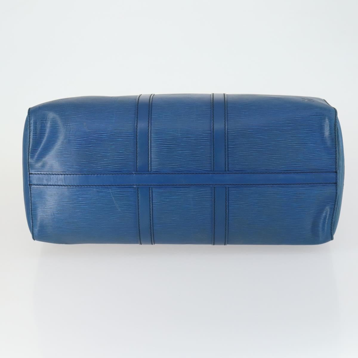 Louis Vuitton Keepall Bag Epi Leather, BLUE, LEATHER, Travel bag