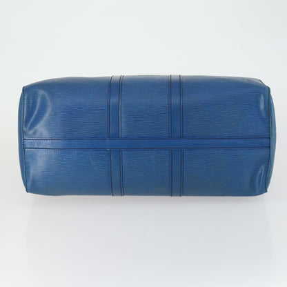 Louis Vuitton Keepall Bag Epi Leather, BLUE, LEATHER, Travel bag