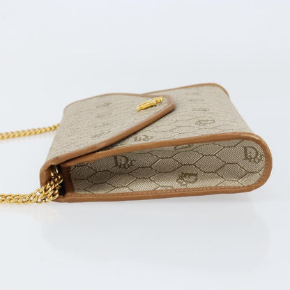 Christian Dior Vintage Honeycomb chain Canvas, BEIGE, CANVAS, Shoulder bag