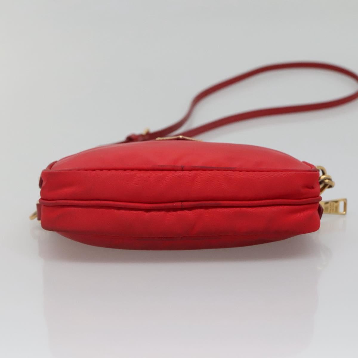 Prada Double Zip Shoulder Bag Nylon, RED, NYLON, Shoulder bag