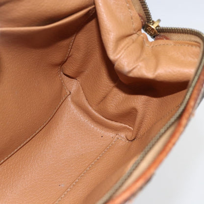 Celine Macadam Pochette Canvas and Leather, BROWN, CANVAS, Clutche & pouche