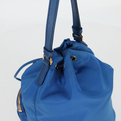 Prada Drawstring Bucket Bag Tessuto, BLUE, NYLON, Handbag
