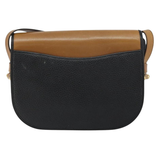 Christian Dior Flap Shoulder Bag Leather, BLACK, LEATHER, Shoulder bag