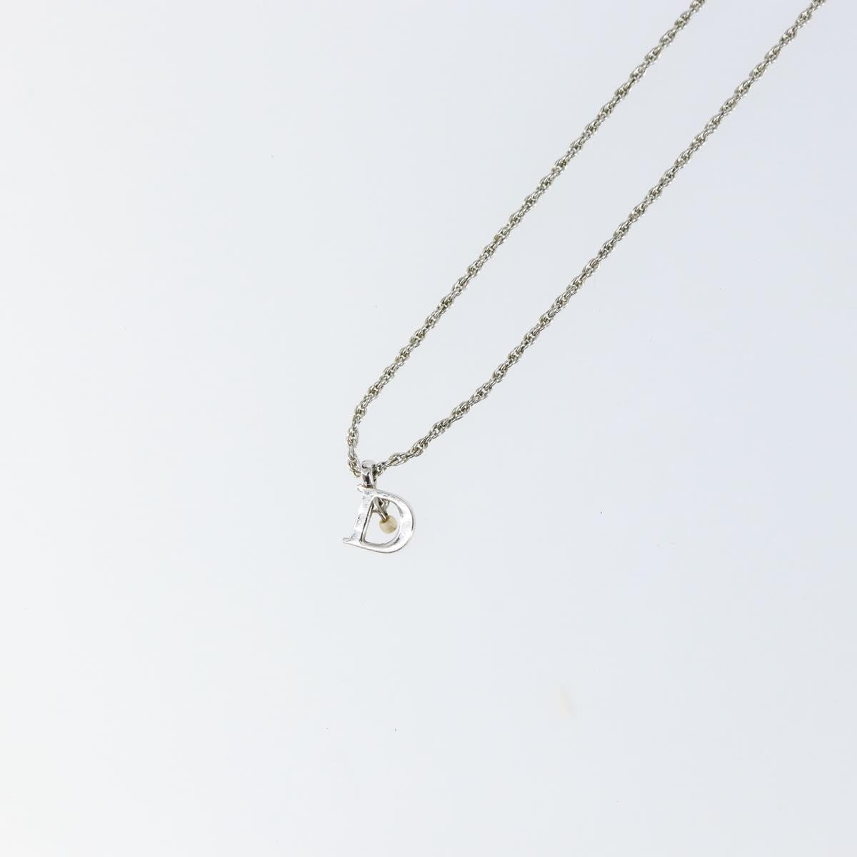 Christian Dior D logo Pendant Necklace Metal, SILVER, METAL, Necklace