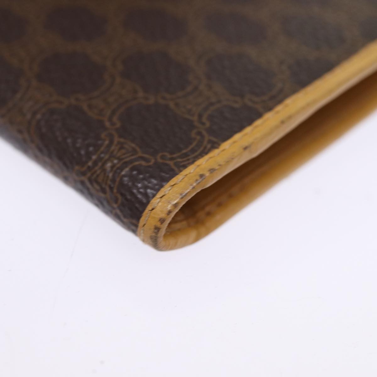 Celine Bifold Flat Wallet Leather, BROWN, CANVAS, Wallets