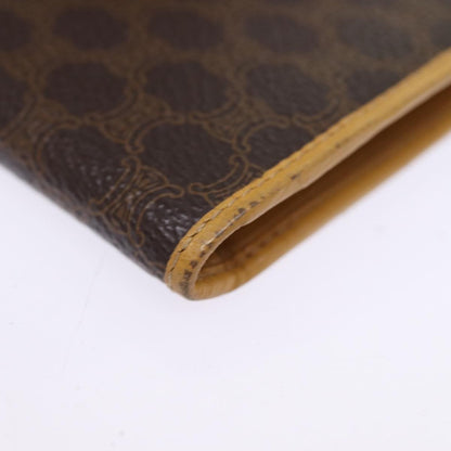 Celine Bifold Flat Wallet Leather, BROWN, CANVAS, Wallets