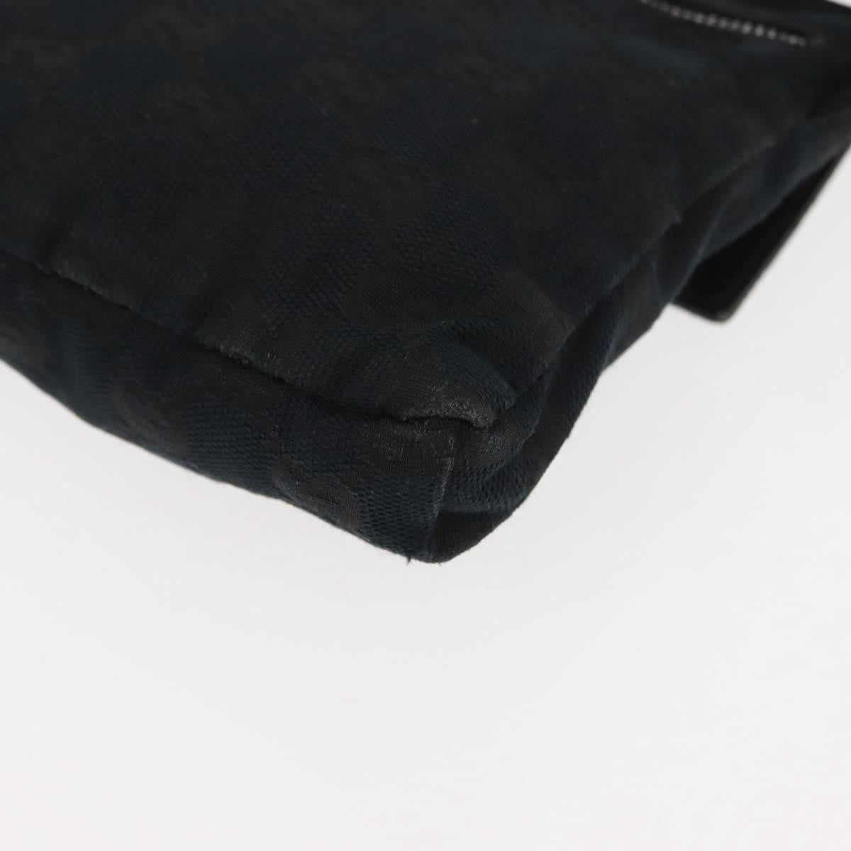 Gucci Vintage Double Belt Bag GG Canvas with Leather, BLACK, CANVAS, Shoulder bag