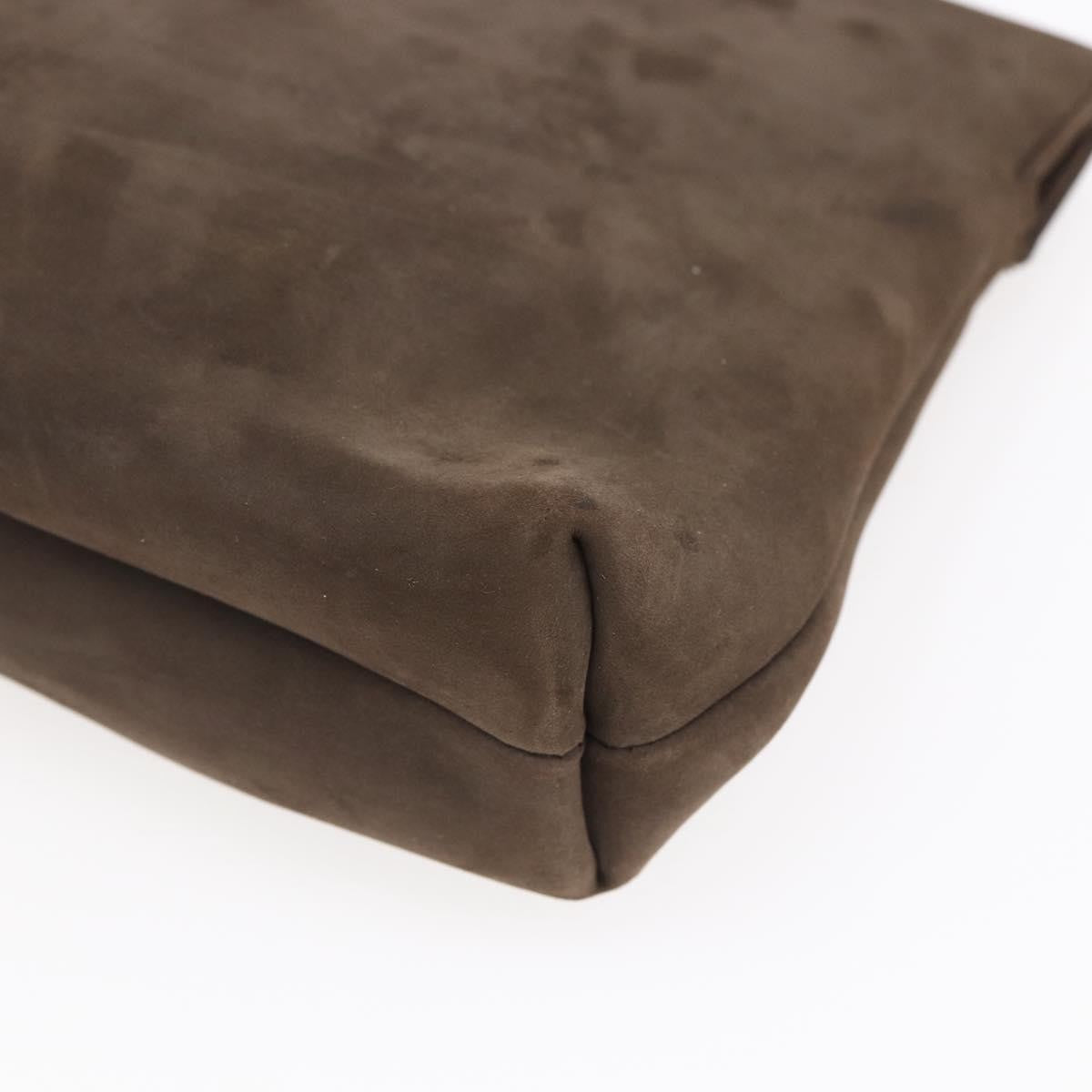 Salvatore Ferragamo Vala Shoulder Bag Suede, BROWN, SUEDE, Shoulder bag